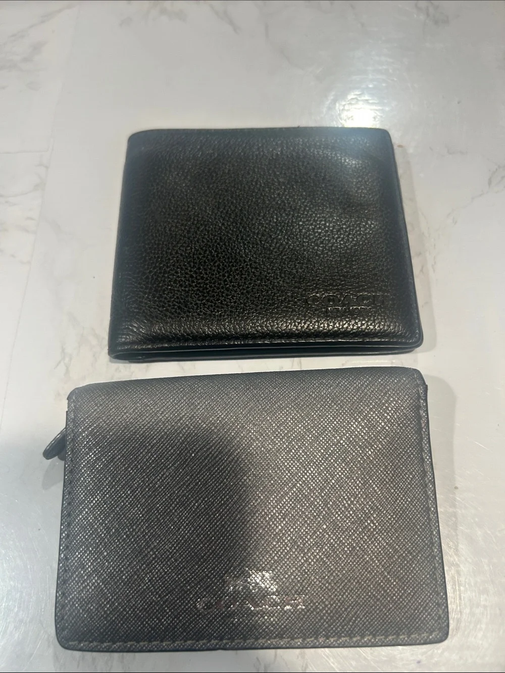 Coach Black Leather Bifold Wallet with Zip Card Holder bundle project